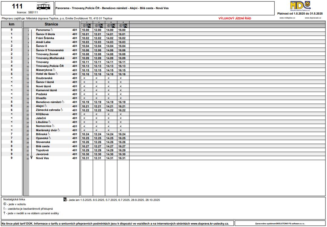 Nostalgická linka 1️⃣1️⃣1️⃣