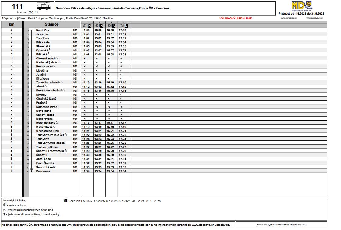 Nostalgická linka 1️⃣1️⃣1️⃣